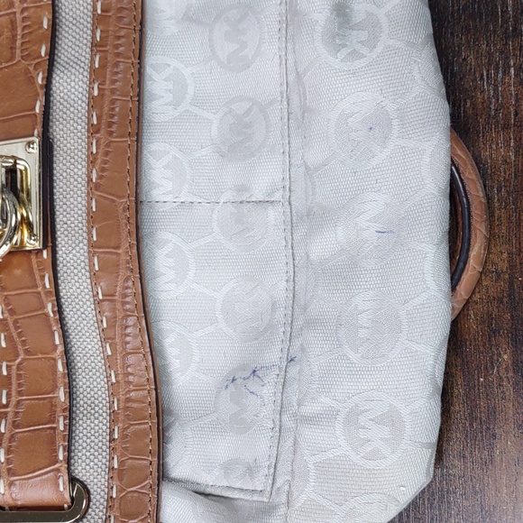 Michael Kors Canvas/Leather "Hamilton" Satchel Bag - Picture 15 of 16